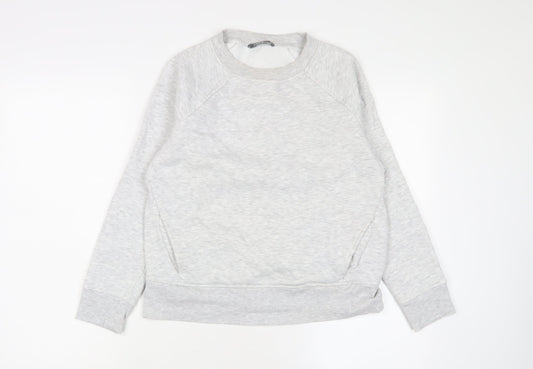 GOODMOVE Womens Grey Cotton Pullover Sweatshirt Size 8 Pullover - Pockets