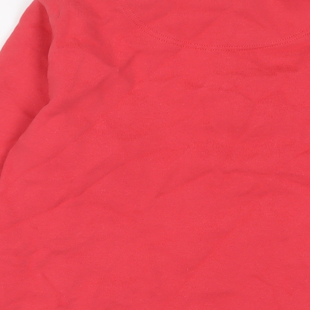 LIGHTHOUSE Womens Pink Cotton Pullover Sweatshirt Size 10 Zip - 1/2 Zip