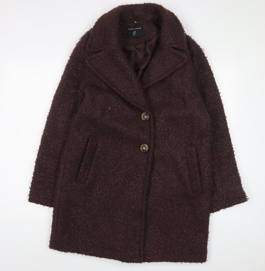 Dorothy Perkins Womens Brown Overcoat Coat Size 10 Button
