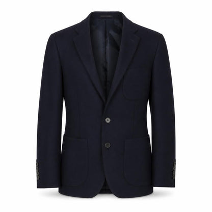 Front view of French Connection men’s blue wool jacket suit jacket, size 38, regular