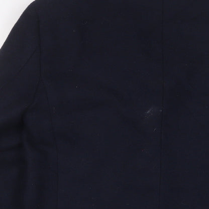 Brand and care label for French Connection men’s blue wool jacket suit jacket, size 38, regular
