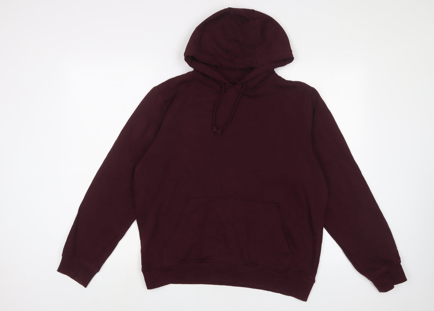 Brave Soul Mens Red Cotton Pullover Hoodie Size L