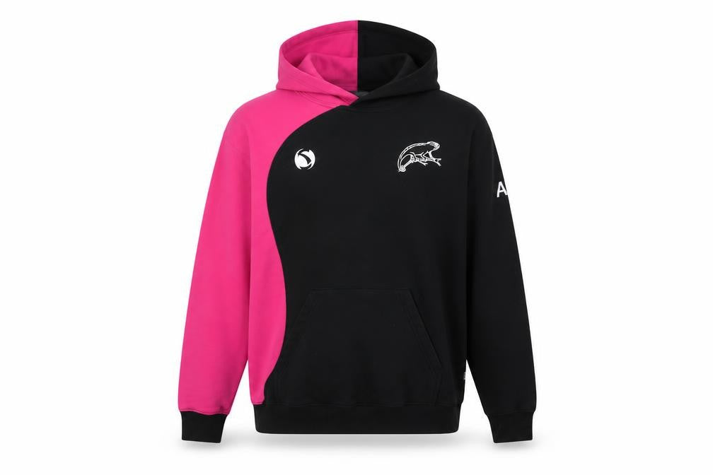 Samurai Womens Pink Cotton Pullover Hoodie Size M Pullover - Embroidered