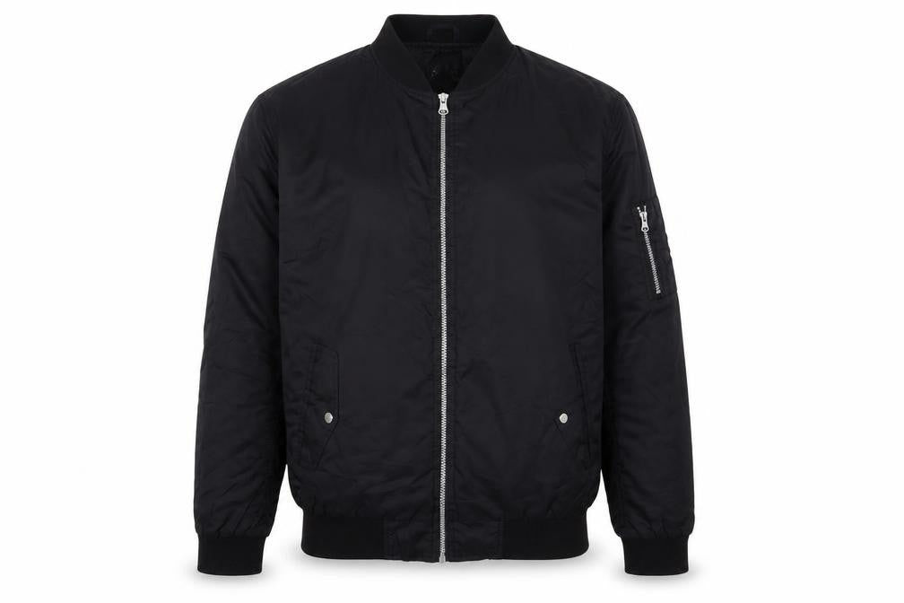 Boohoo Mens Black Bomber Jacket Jacket Size L Zip - Tall