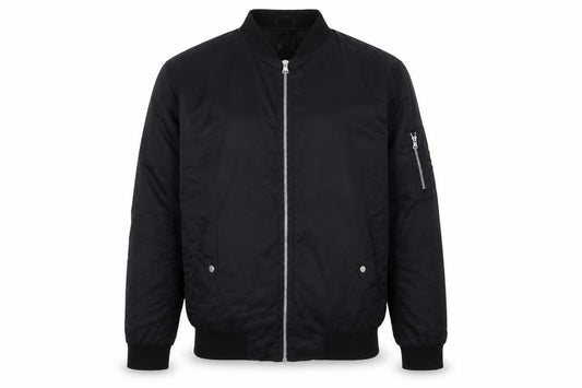 Boohoo Mens Black Bomber Jacket Jacket Size L Zip - Tall