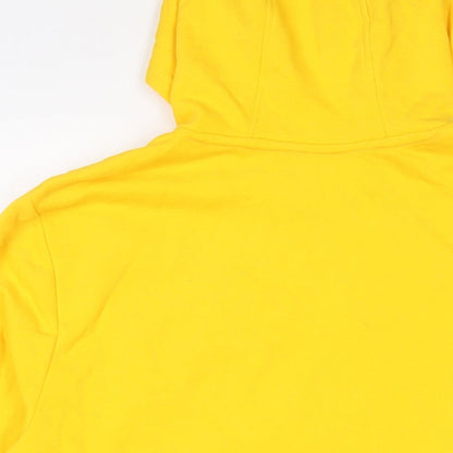 Preloved Pudsey Mens Yellow Cotton Pullover Hoodie Size M - Embroidered - Label