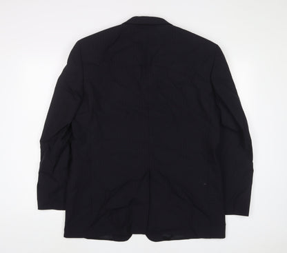 Next Mens Blue Striped Wool Jacket Suit Jacket Size 40 Regular