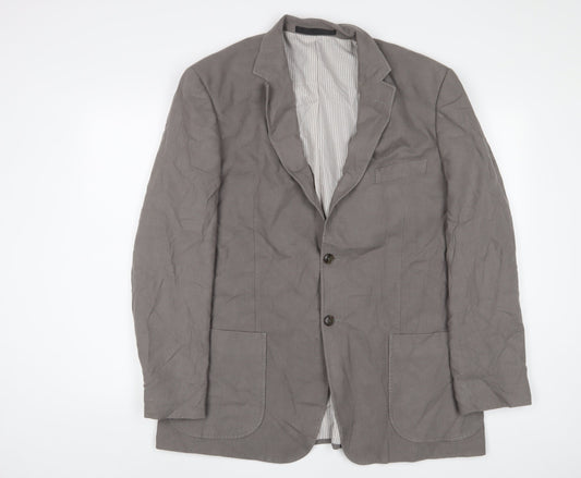 Marks and Spencer Mens Beige Linen Jacket Suit Jacket Size 42 Regular