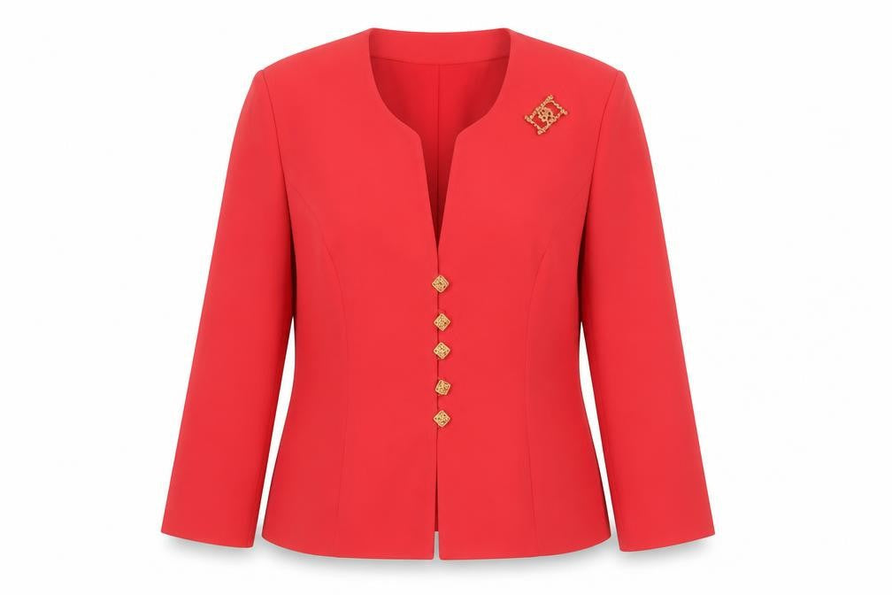 JOMHOY Womens Pink Jacket Blazer Size 12 Button