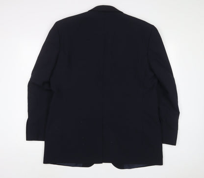 BHS Mens Blue Wool Jacket Suit Jacket Size 44 Regular