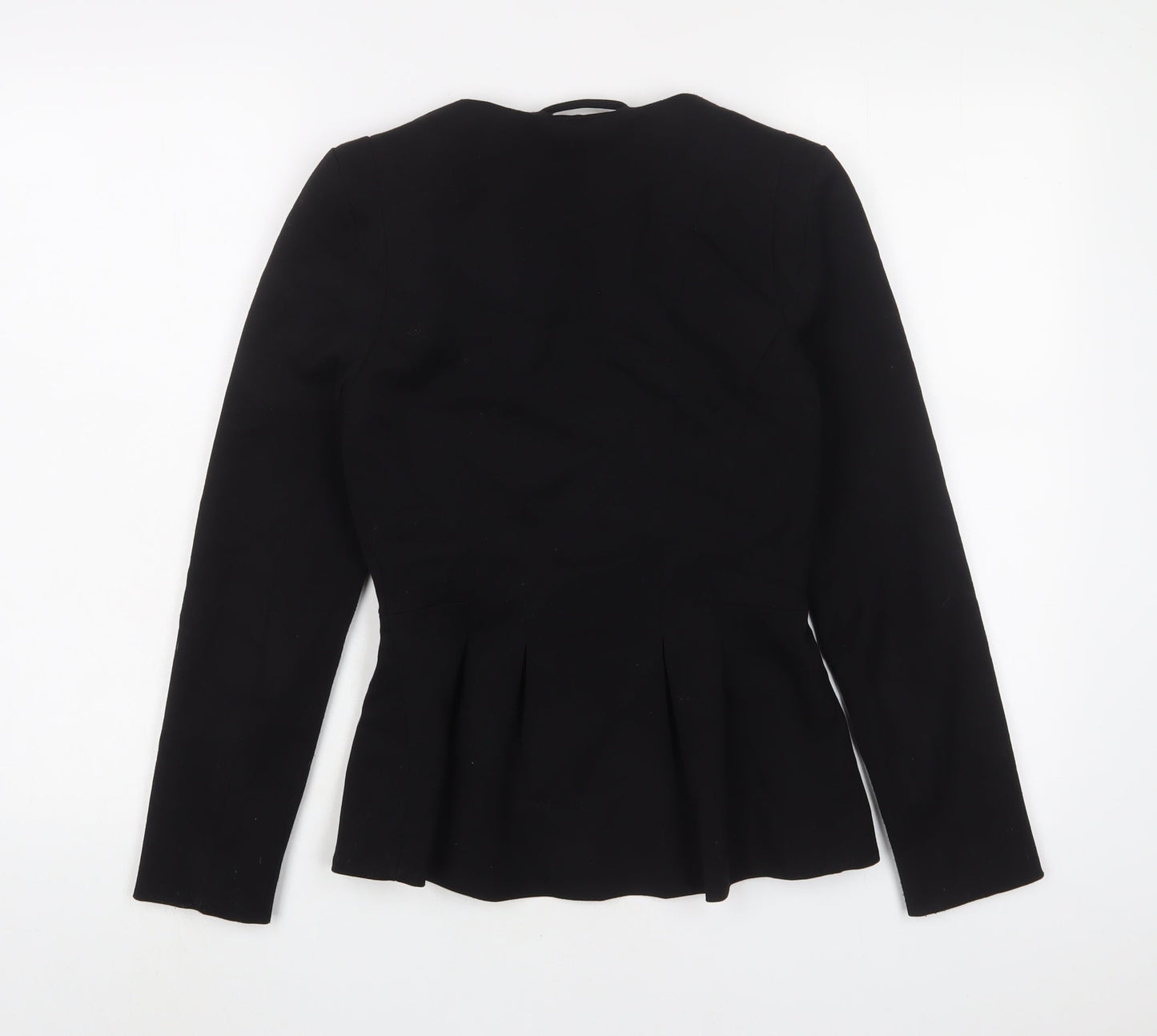 H&M Womens Black Jacket Blazer Size 6 Button - Pleated
