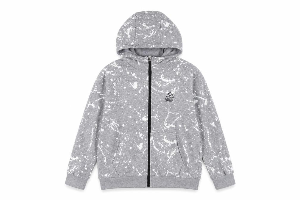 Next Boys Grey Geometric Cotton Full Zip Hoodie Size 11 Years Zip