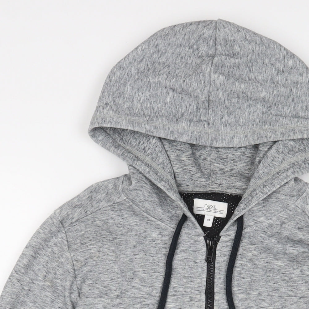 NEXT Mens Grey Polyester Full Zip Hoodie Size XS