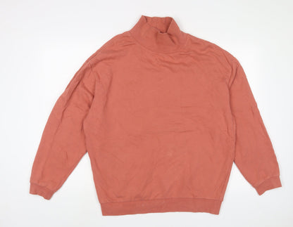 Additional front view of ASOS women’s pink cotton pullover sweatshirt, size S, pullover