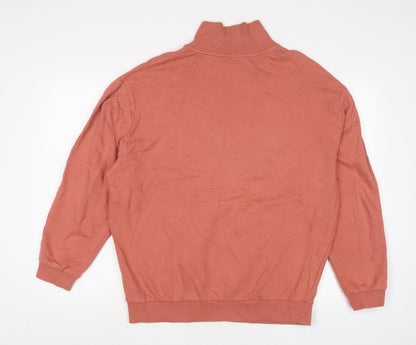 Back view of ASOS women’s pink cotton pullover sweatshirt, size S, pullover