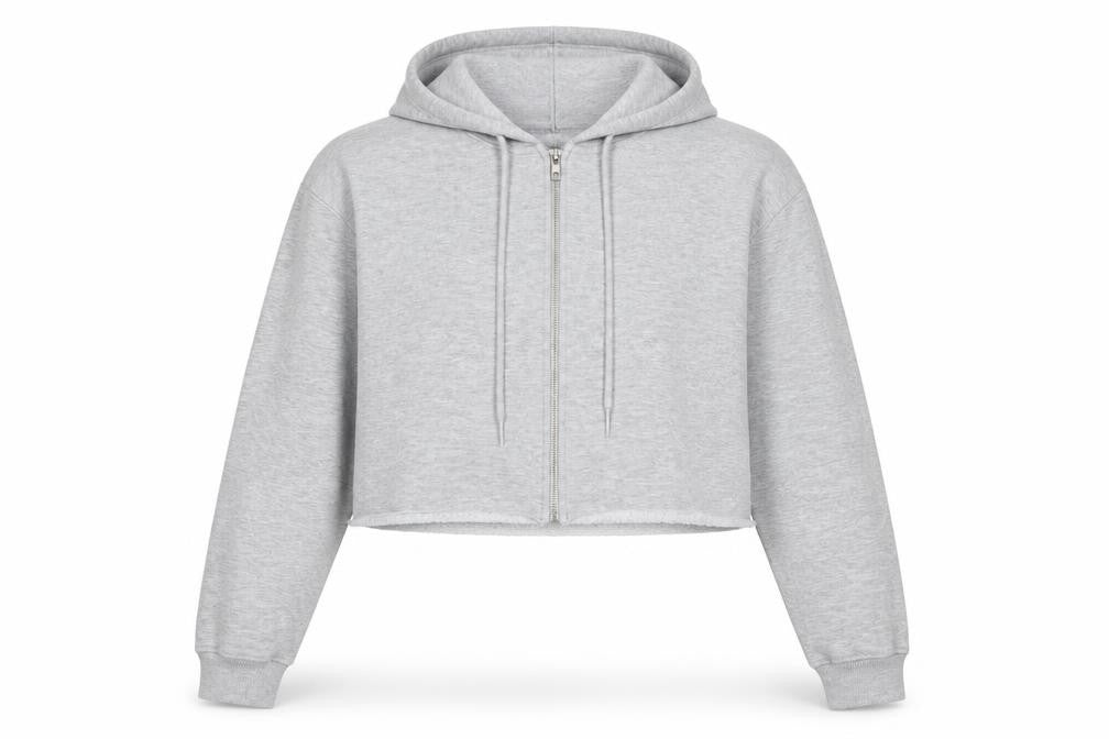 PRETTYLITTLETHING Womens Grey Cotton Full Zip Hoodie Size S Zip