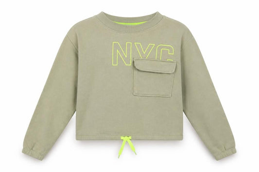 H&M Girls Green Cotton Pullover Sweatshirt Size 10-11 Years Pullover - 10-12 Years