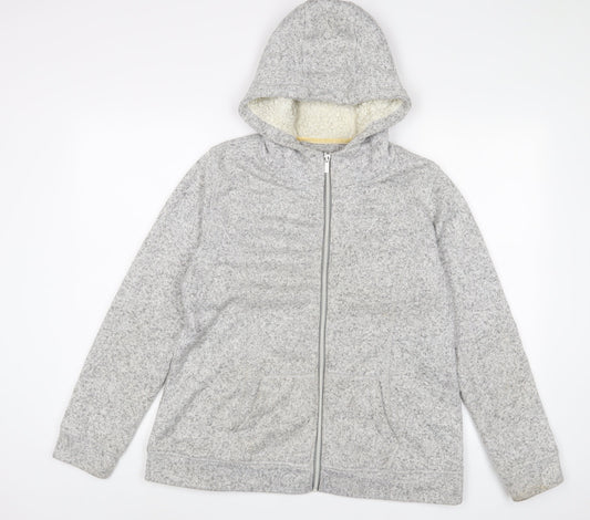 Warehouse Mens Grey Cotton Full Zip Hoodie Size XL