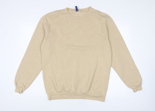 H&M Mens Beige Cotton Pullover Sweatshirt Size M