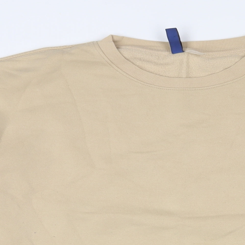 H&M Mens Beige Cotton Pullover Sweatshirt Size M