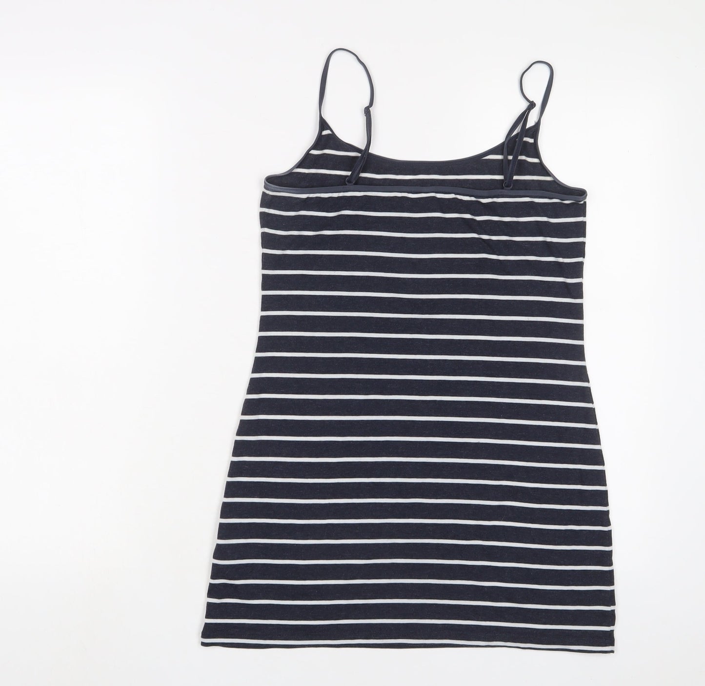H&M Womens Blue Striped Cotton Camisole Tank Size M V-Neck