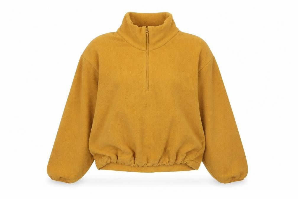 Uniqlo Womens Yellow Polyester Pullover Sweatshirt Size XS Zip