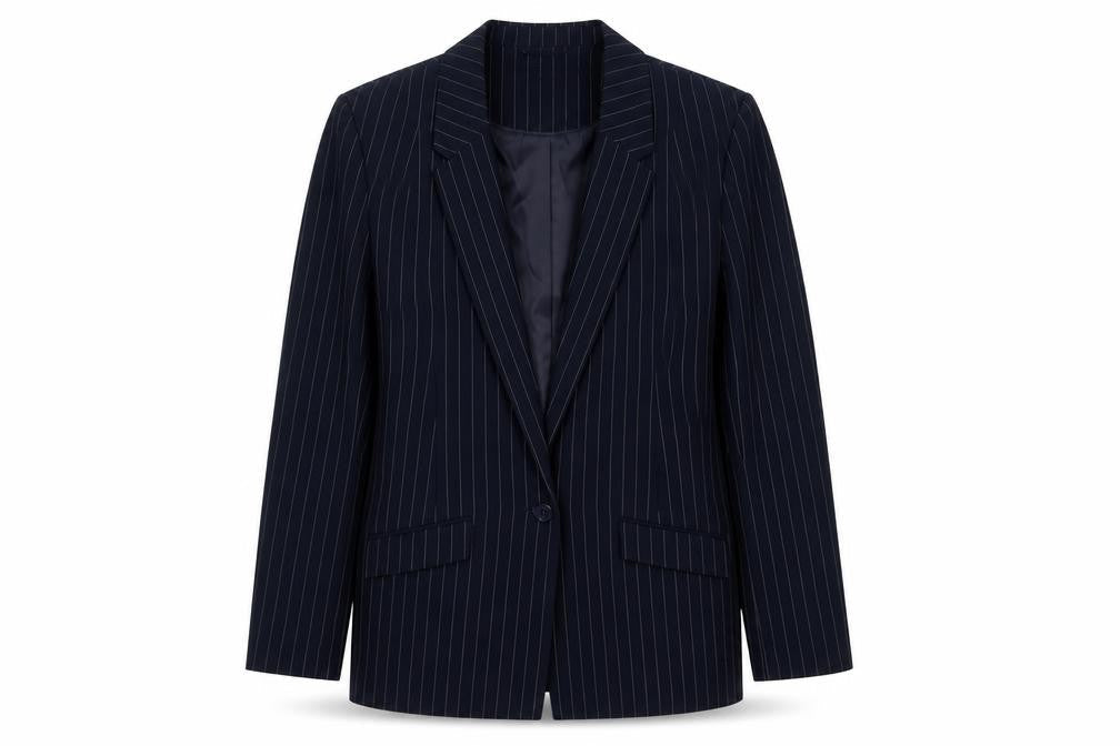 Oasis Womens Blue Striped Jacket Blazer Size 12 Button