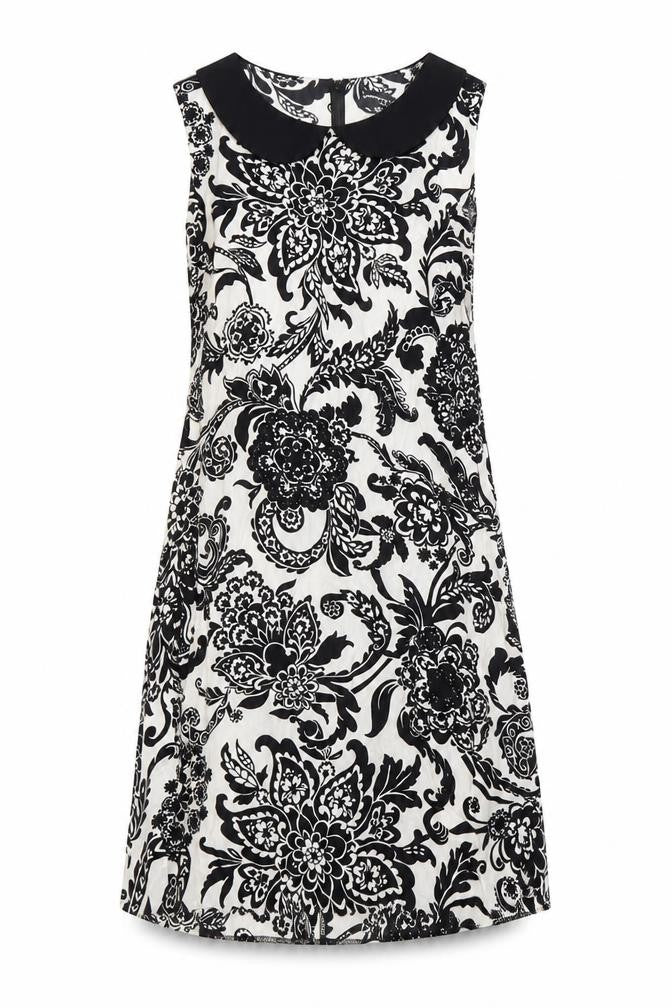 Dorothy Perkins Womens Ivory Viscose A-Line Size 8 Collared Zip