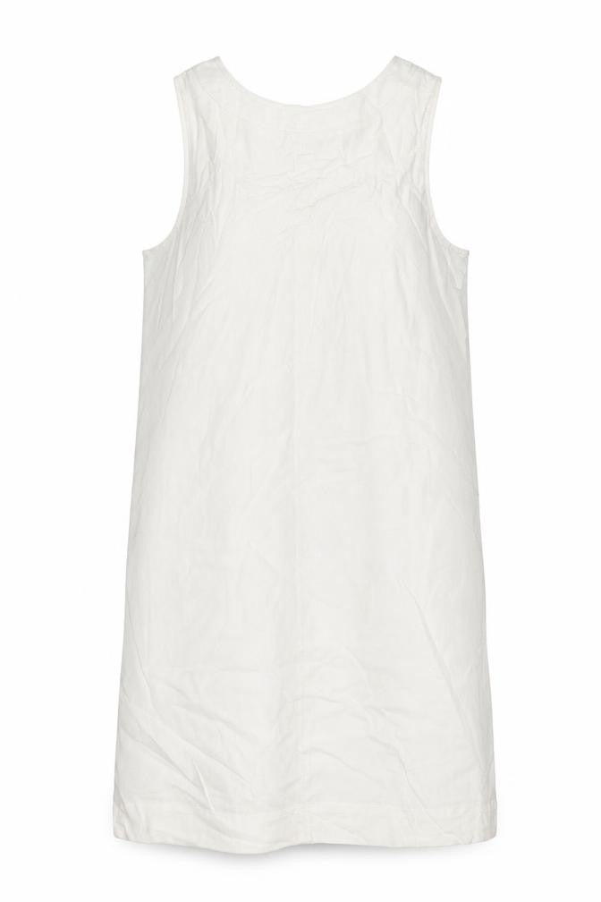 Marks & Spencer Womens Ivory Linen A-Line Size 12 Round Neck