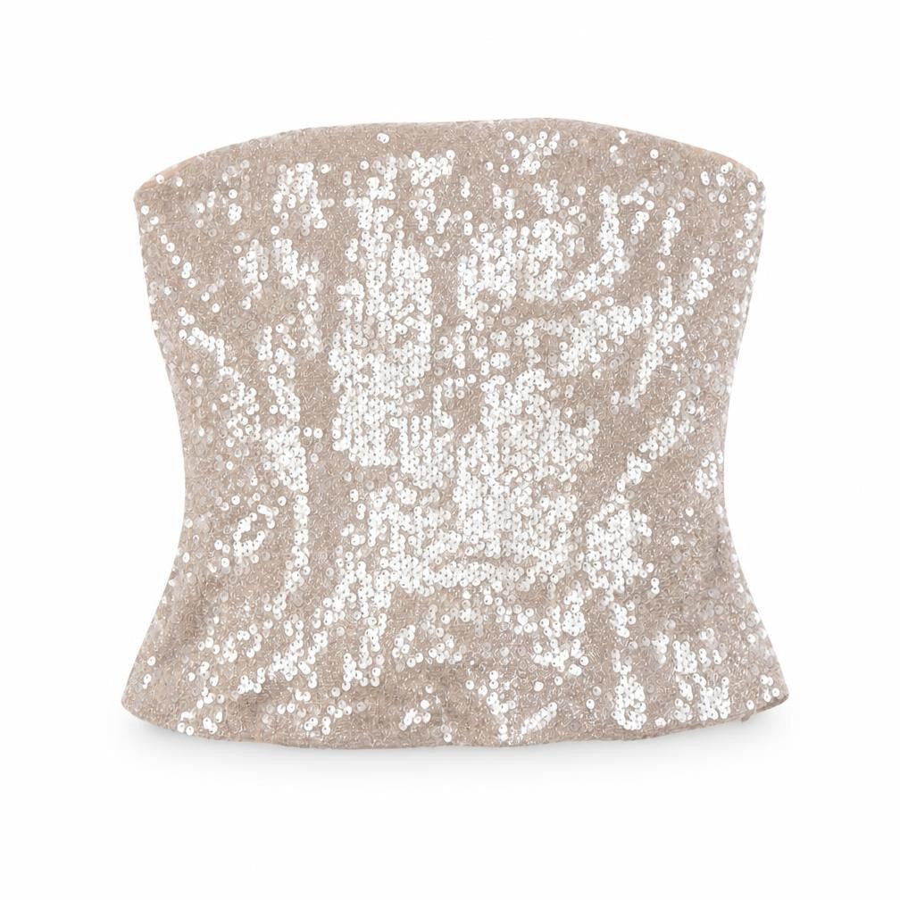 Zara Womens Beige Polyester Basic Button-Up Size M Off the Shoulder - Squares