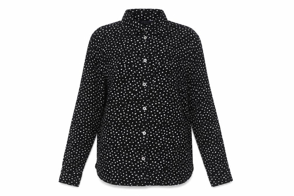 Marks & Spencer Womens Black Viscose Basic Button-Up Size 8 Collared - Pockets