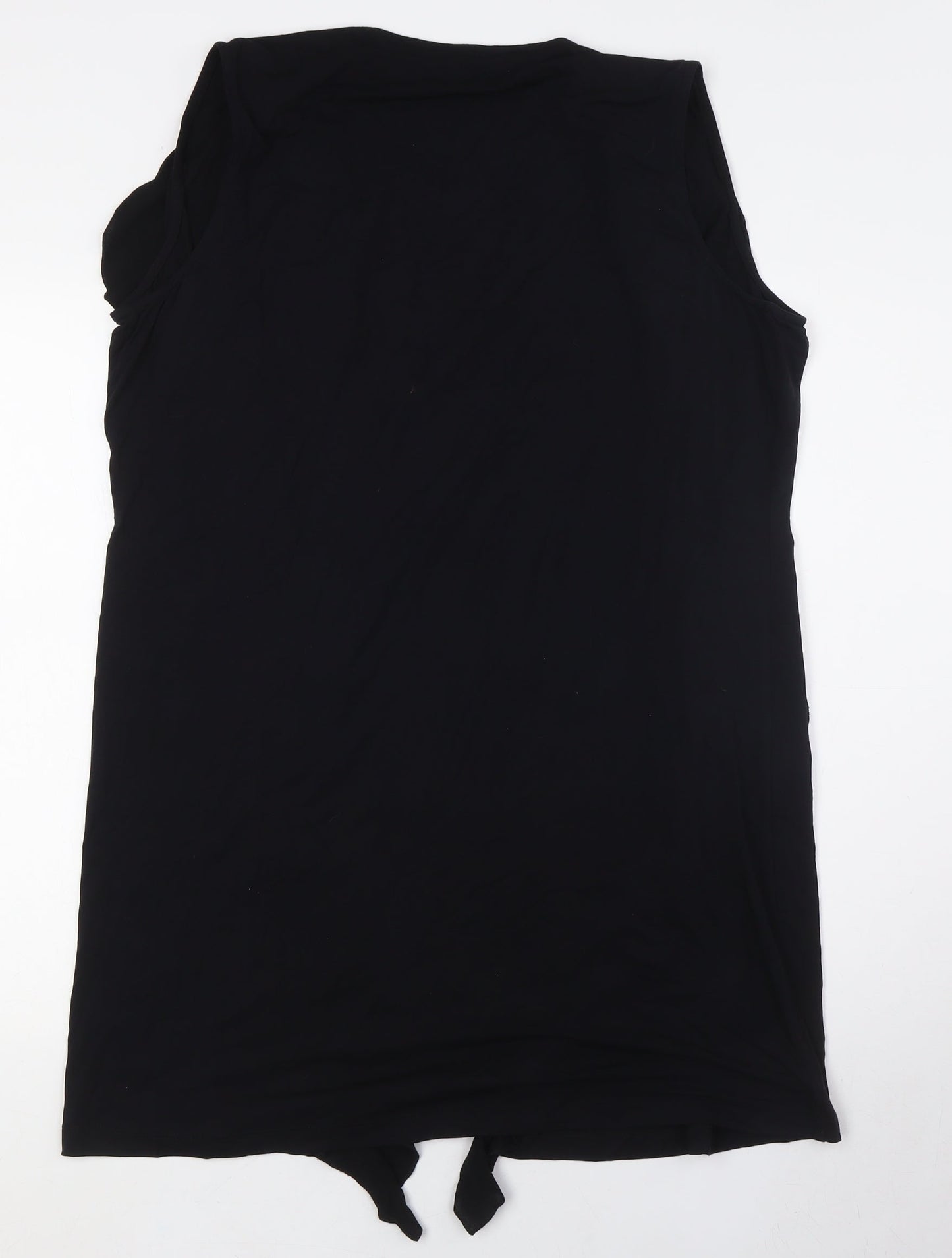 Per Una Womens Black Jacket Waistcoat Size 18 - Ruffle Collar