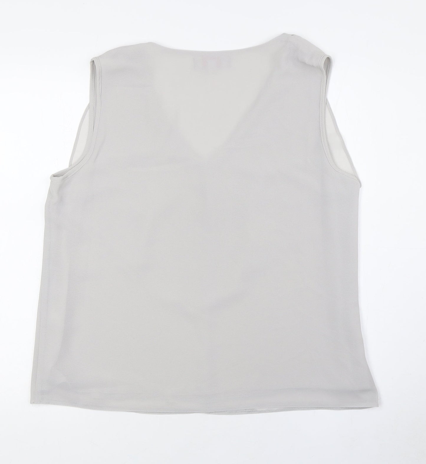 Dorothy Perkins Womens Grey Polyester Camisole Button-Up Size 16 V-Neck - Attached Necklace