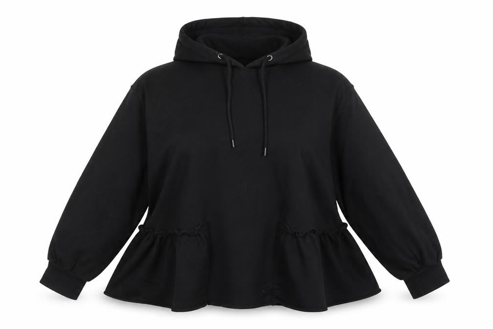 Vioiel Womens Black Cotton Pullover Hoodie Size 20