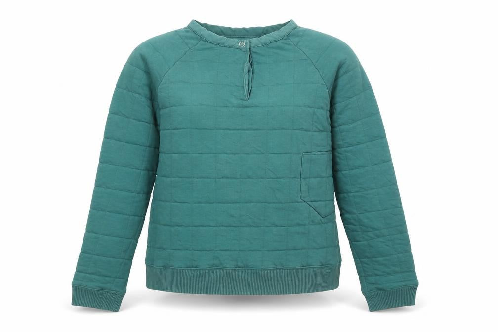 Levi's Girls Green Crew Neck Cotton Pullover Jumper Size S Snap