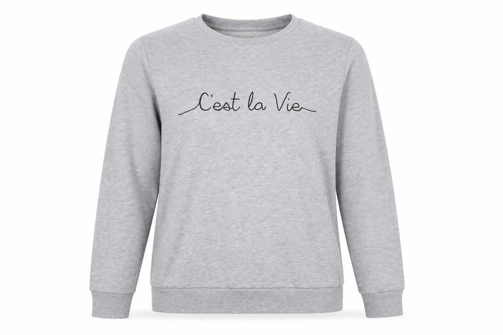 Warehouse Womens Grey Cotton Pullover Sweatshirt Size M - C'est La Vie