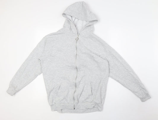 newlook 915 Girls Grey Cotton Full Zip Hoodie Size 14-15 Years Zip