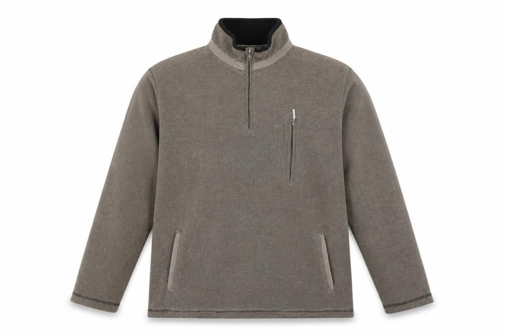 Atlantic Bay Mens Beige Polyester Pullover Sweatshirt Size XL - 1/4 Zip