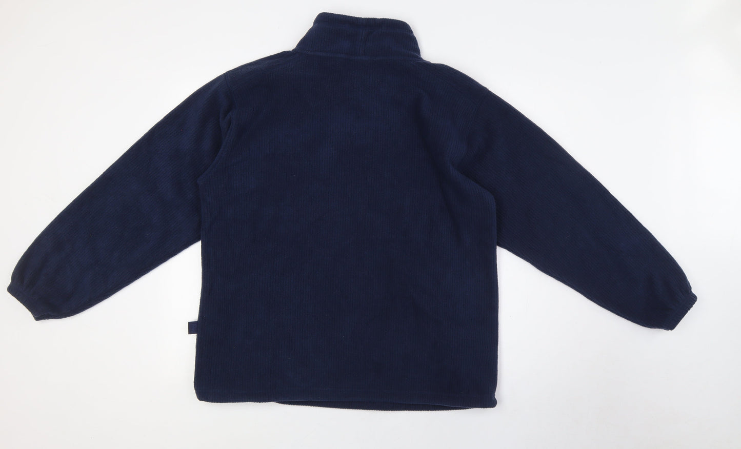 Poppy Womens Blue Polyester Pullover Sweatshirt Size S - Ribbed, Pull Cord Neck