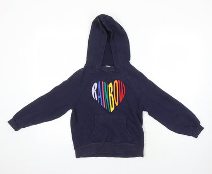 Next Girls Blue Cotton Pullover Hoodie Size 9 Years