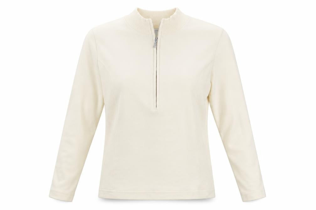 green lamb Womens Ivory Round Neck Herringbone Cotton Pullover Jumper Size 8