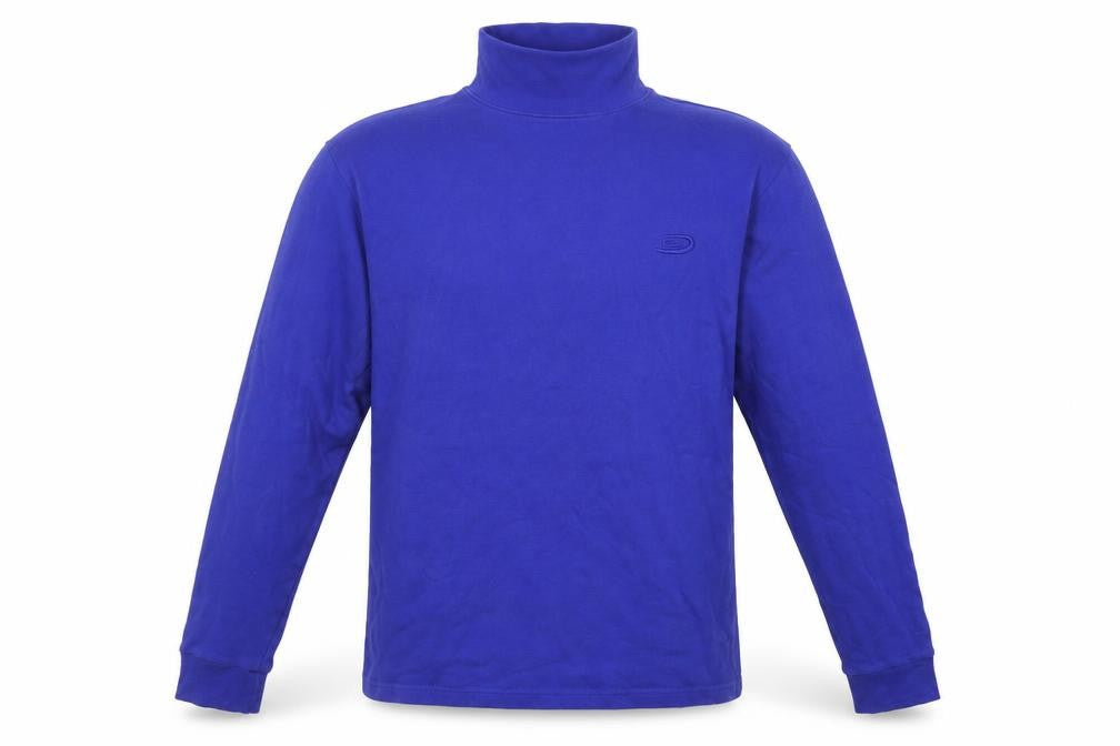 Crane Snow Mens Blue Cotton Pullover Casual Size 38 Mock Neck