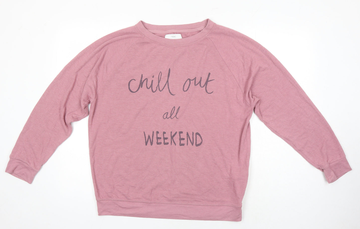 NEXT Womens Pink Viscose Pullover Sweatshirt Size M