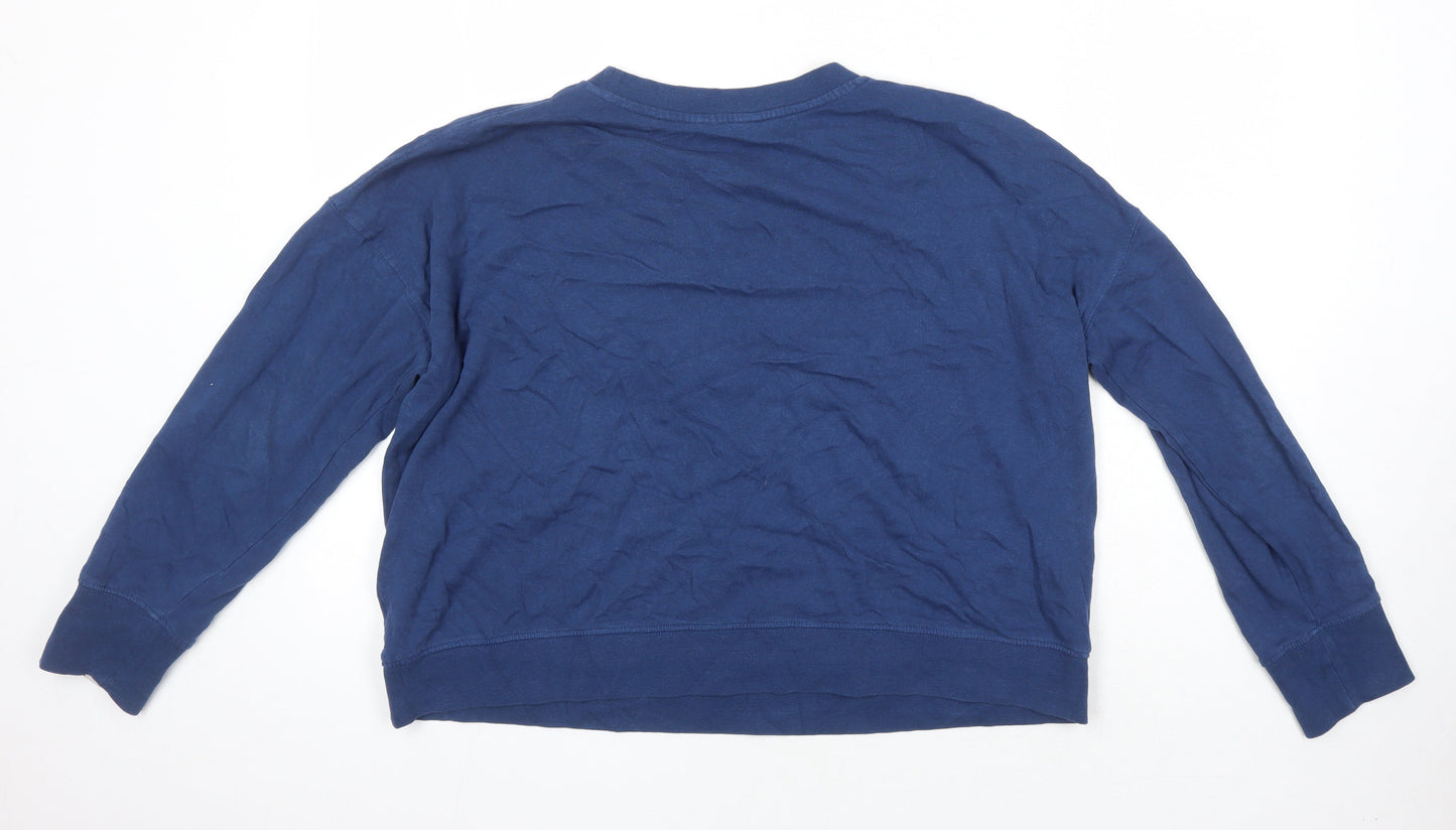 John Lewis Womens Blue 100% Cotton Pullover Sweatshirt Size L