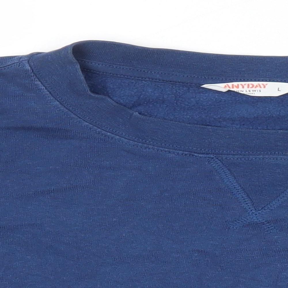 John Lewis Womens Blue 100% Cotton Pullover Sweatshirt Size L