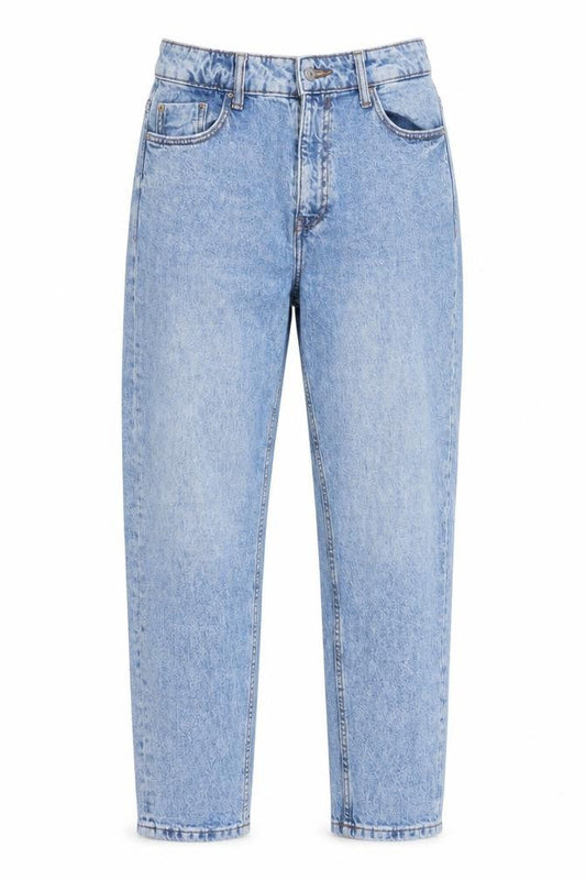 Zara Womens Blue Cotton Blend Tapered Jeans Size 8 L27 in Regular
