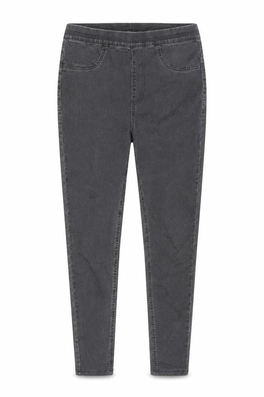 Marks & Spencer Womens Grey Herringbone Cotton Jegging Jeans Size 10 L24 in Regular - Elasticated Waist