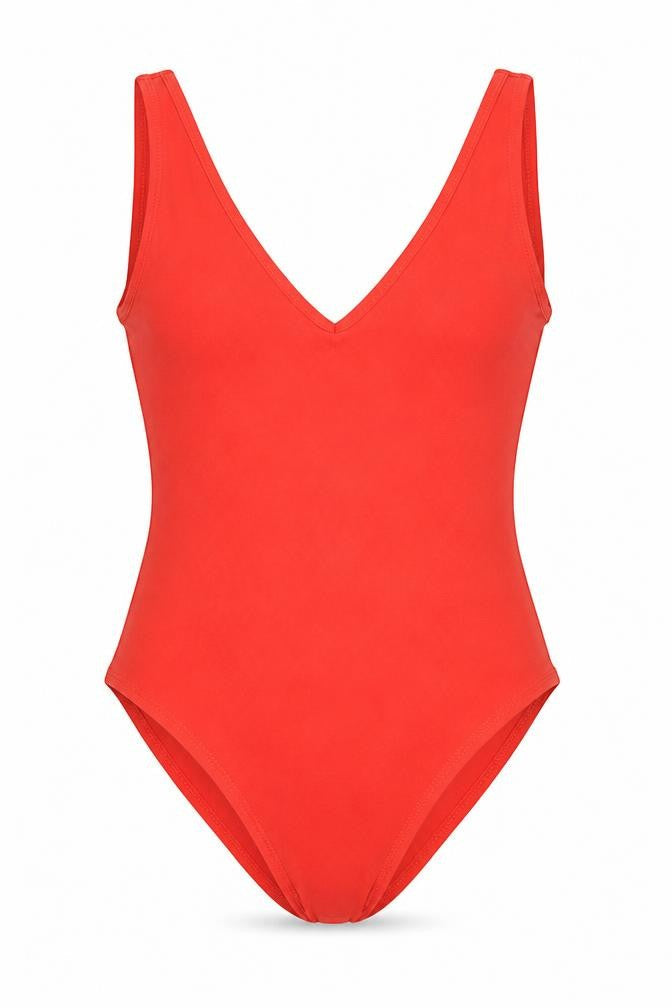Miss Selfridge Womens Red Cotton Bodysuit One-Piece Size 12 Snap