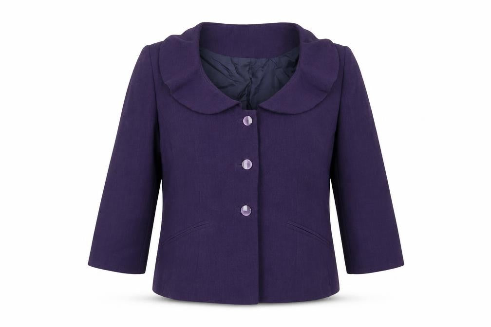 Quin and Donnelly Womens Purple Jacket Blazer Size 12 Button
