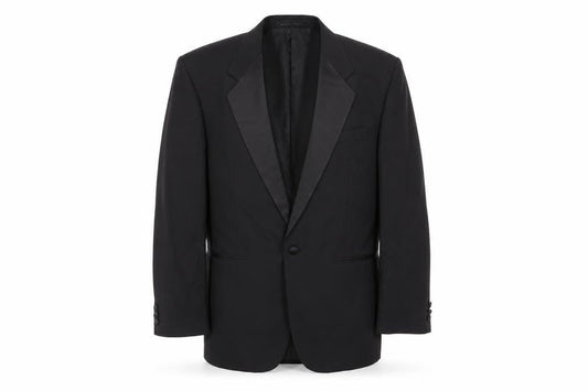 The Label Mens Black Wool Tuxedo Suit Jacket Size 40 Regular